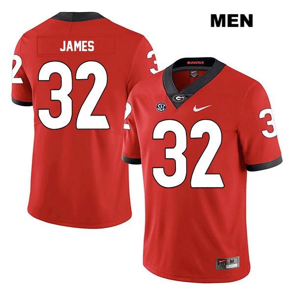 Georgia Bulldogs Men's Ty James #32 NCAA Legend Authentic Red Nike Stitched College Football Jersey HTG8156UI